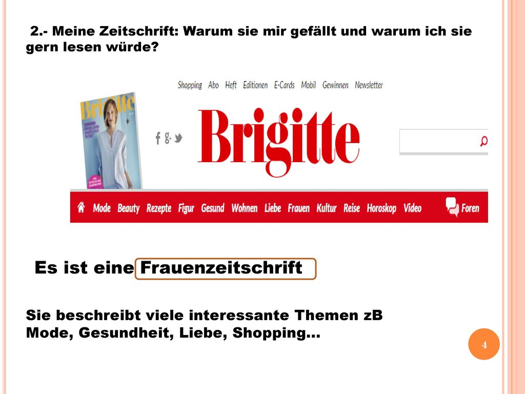2.- Meine Zeitschrift: Warum sie mir gefällt und warum ich sie gern lesen würde