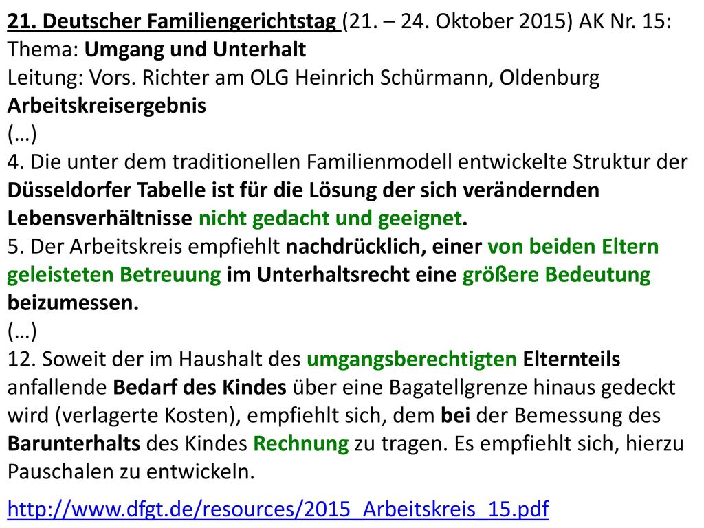 21. Deutscher Familiengerichtstag (21. – 24. Oktober 2015) AK Nr. 15: