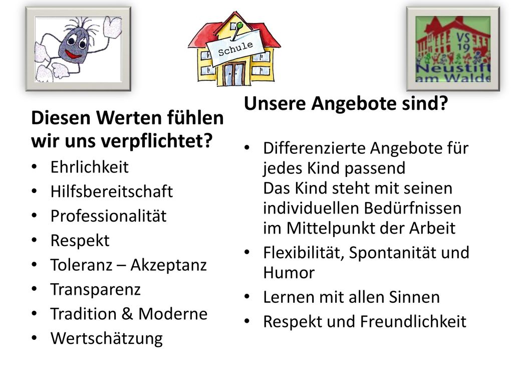 1 Unsere Angebote sind Diesen Werten fühlen wir uns verpflichtet