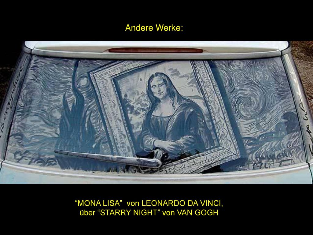 MONA LISA von LEONARDO DA VINCI, über STARRY NIGHT von VAN GOGH