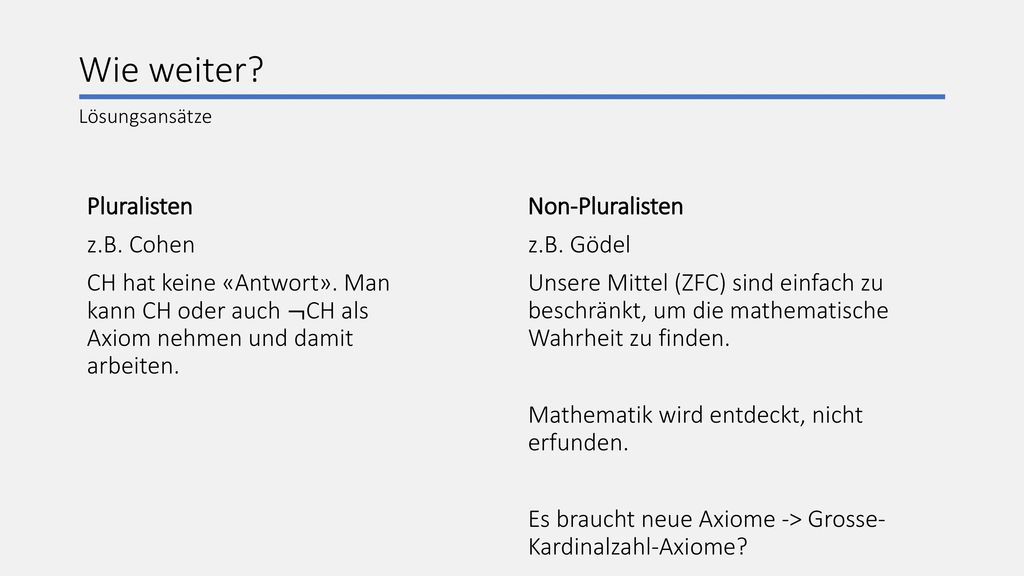 Wie weiter Pluralisten z.B. Cohen