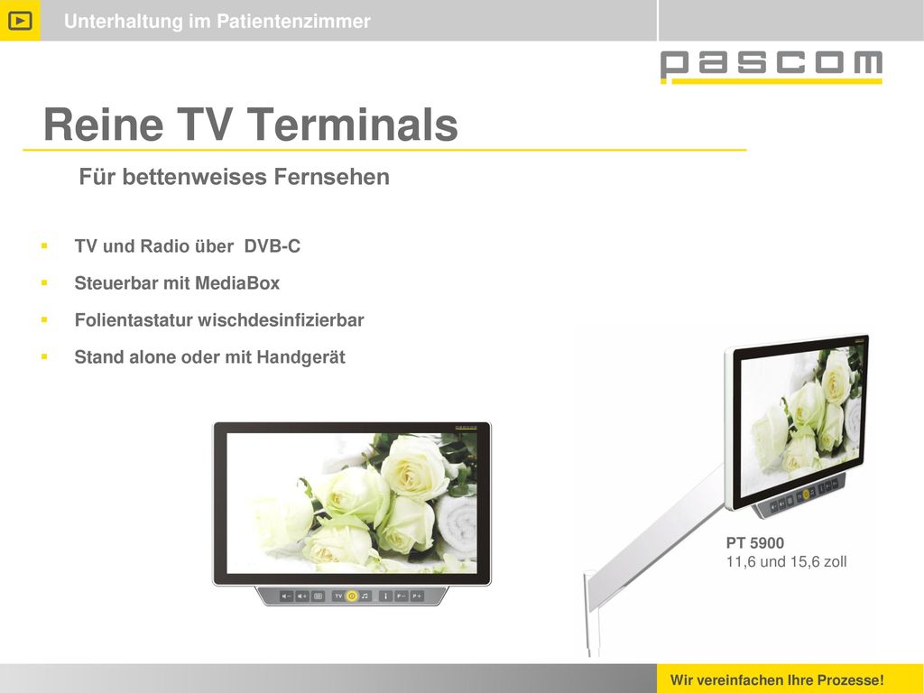 Reine TV Terminals Für bettenweises Fernsehen TV und Radio über DVB-C