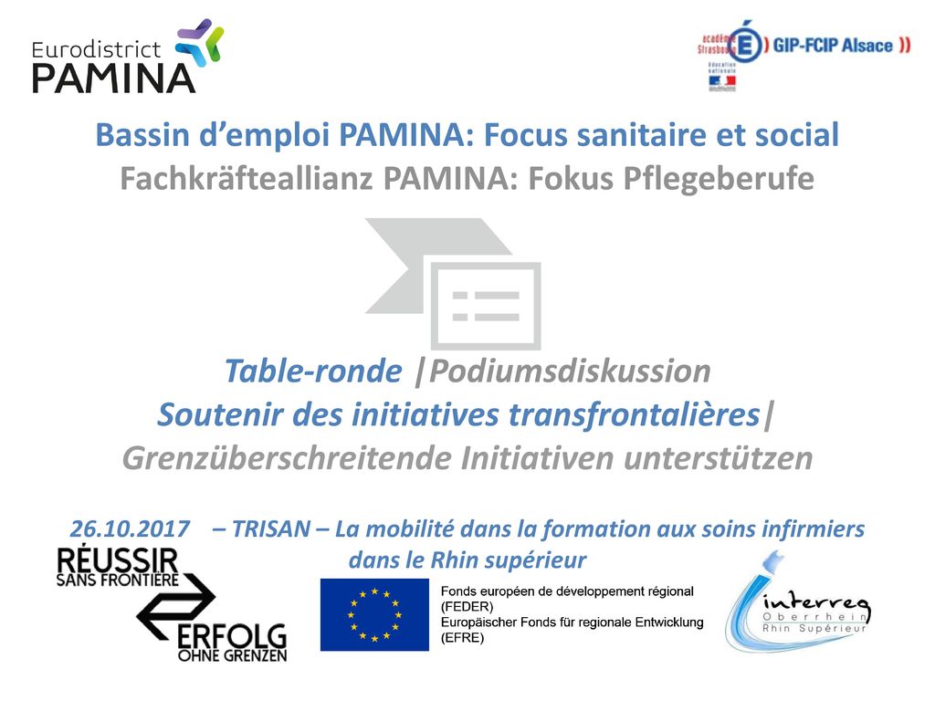 Bassin d’emploi PAMINA: Focus sanitaire et social Fachkräfteallianz PAMINA: Fokus Pflegeberufe