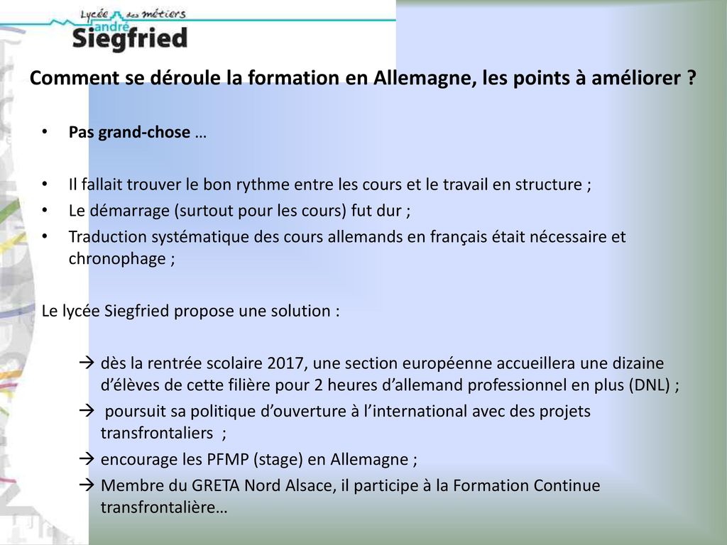 Comment se déroule la formation en Allemagne, les points à améliorer