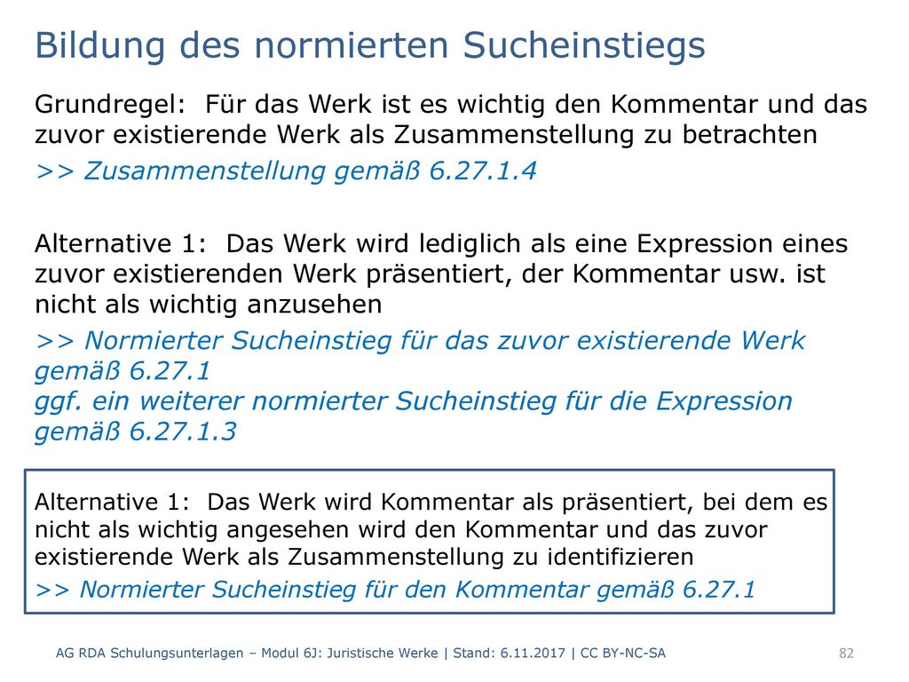 Bildung des normierten Sucheinstiegs