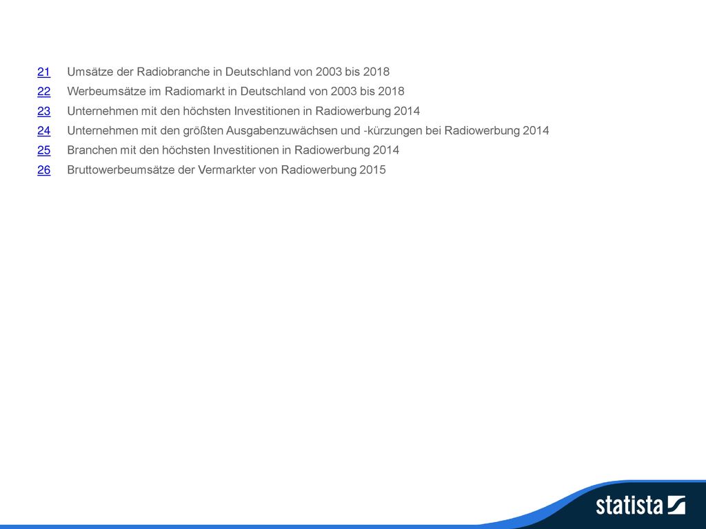 21 Umsätze der Radiobranche in Deutschland von 2003 bis 2018