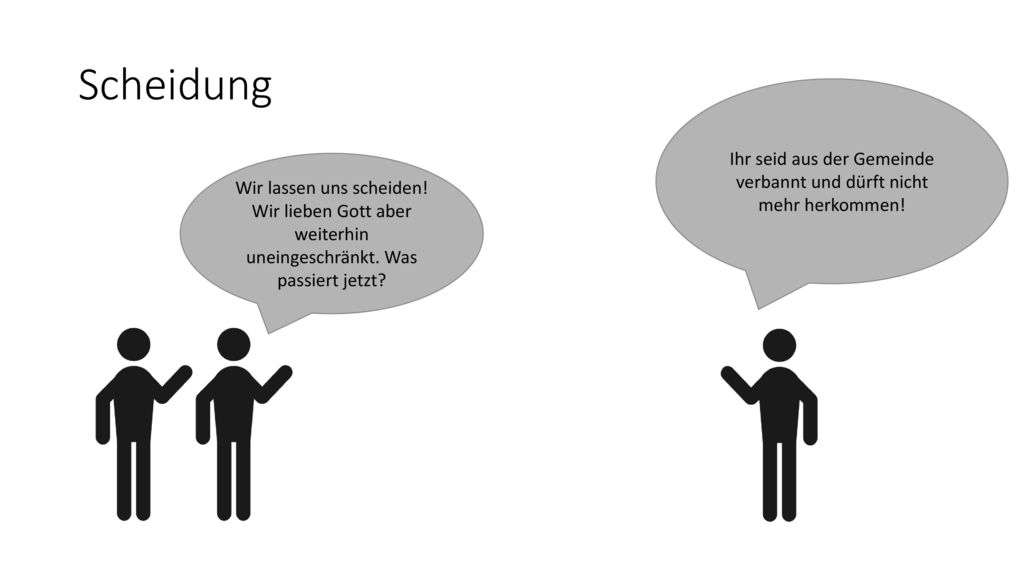 Ihr seid aus der Gemeinde verbannt und dürft nicht mehr herkommen!