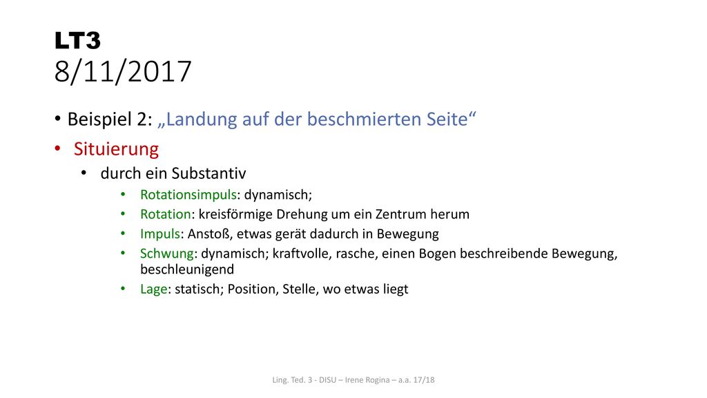 Ling. Ted. 3 - DISU – Irene Rogina – a.a. 17/18