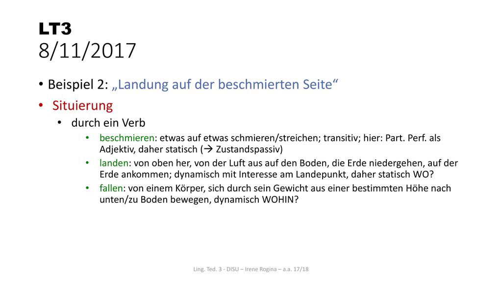 Ling. Ted. 3 - DISU – Irene Rogina – a.a. 17/18