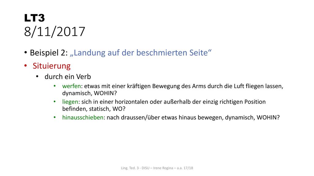 Ling. Ted. 3 - DISU – Irene Rogina – a.a. 17/18