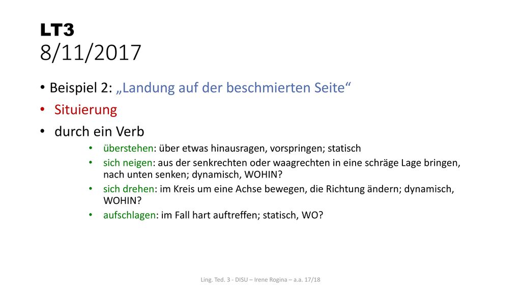 Ling. Ted. 3 - DISU – Irene Rogina – a.a. 17/18
