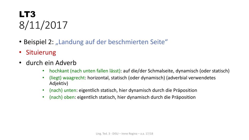 Ling. Ted. 3 - DISU – Irene Rogina – a.a. 17/18