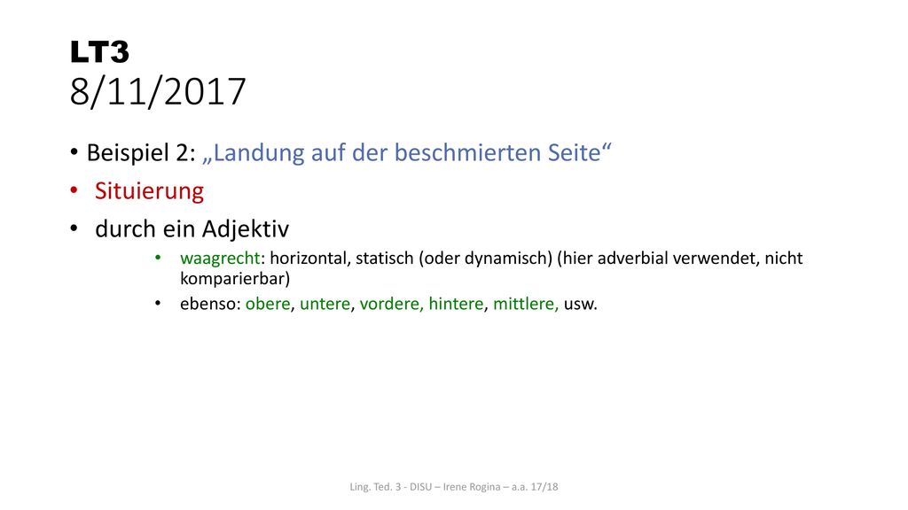 Ling. Ted. 3 - DISU – Irene Rogina – a.a. 17/18
