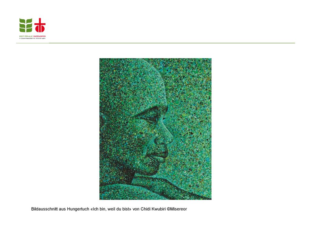 Bildausschnitt aus Hungertuch «Ich bin, weil du bist» von Chidi Kwubiri ©Misereor