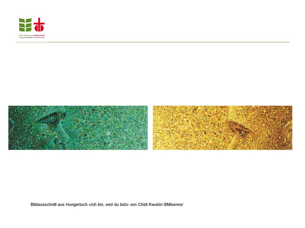 Bildausschnitt aus Hungertuch «Ich bin, weil du bist» von Chidi Kwubiri ©Misereor