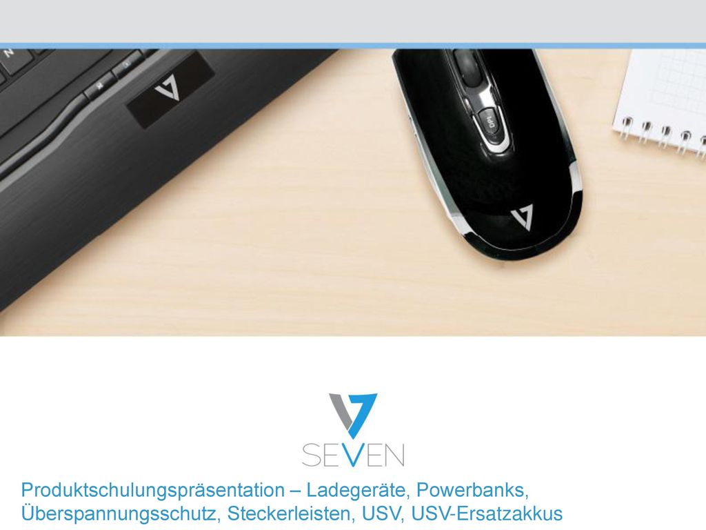 Produktschulungspräsentation – Ladegeräte, Powerbanks, Überspannungsschutz, Steckerleisten, USV, USV-Ersatzakkus