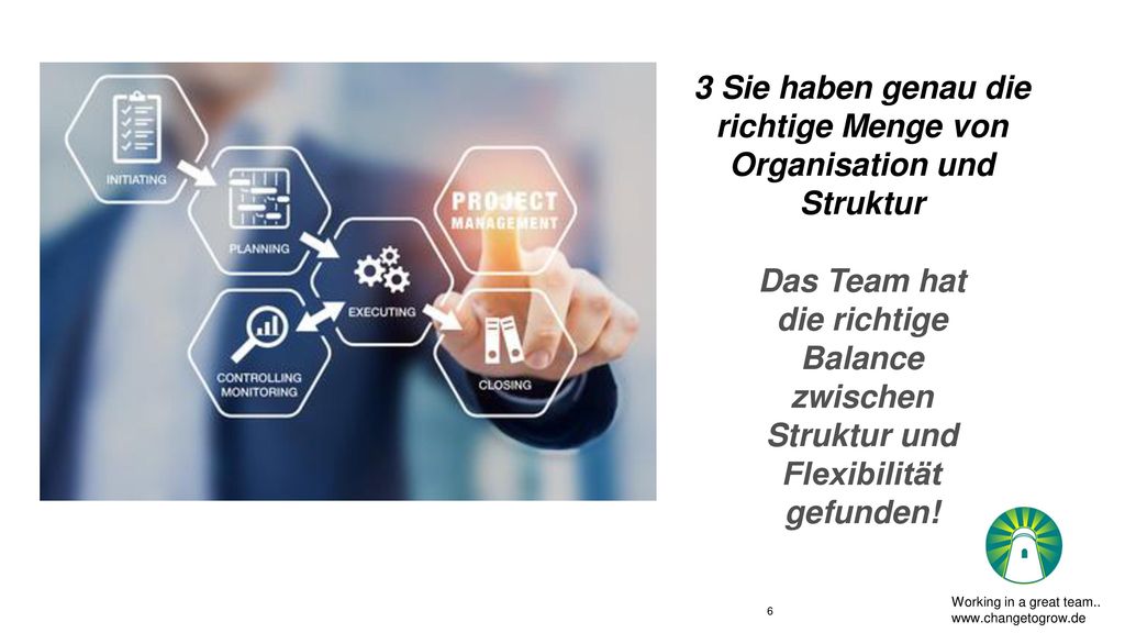 3 Sie haben genau die richtige Menge von Organisation und Struktur