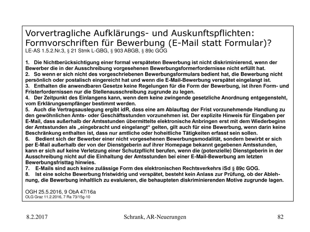 Schrank, AR-Neuerungen