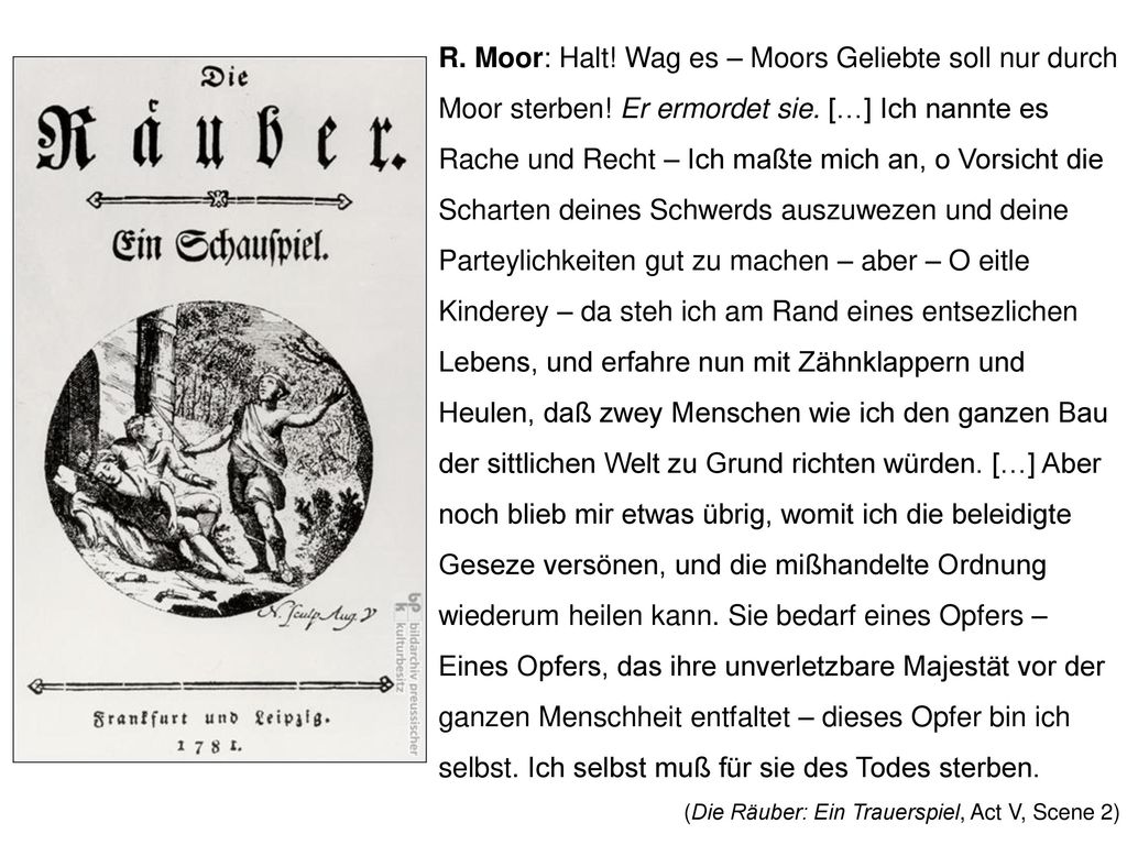 R. Moor: Halt. Wag es – Moors Geliebte soll nur durch Moor sterben