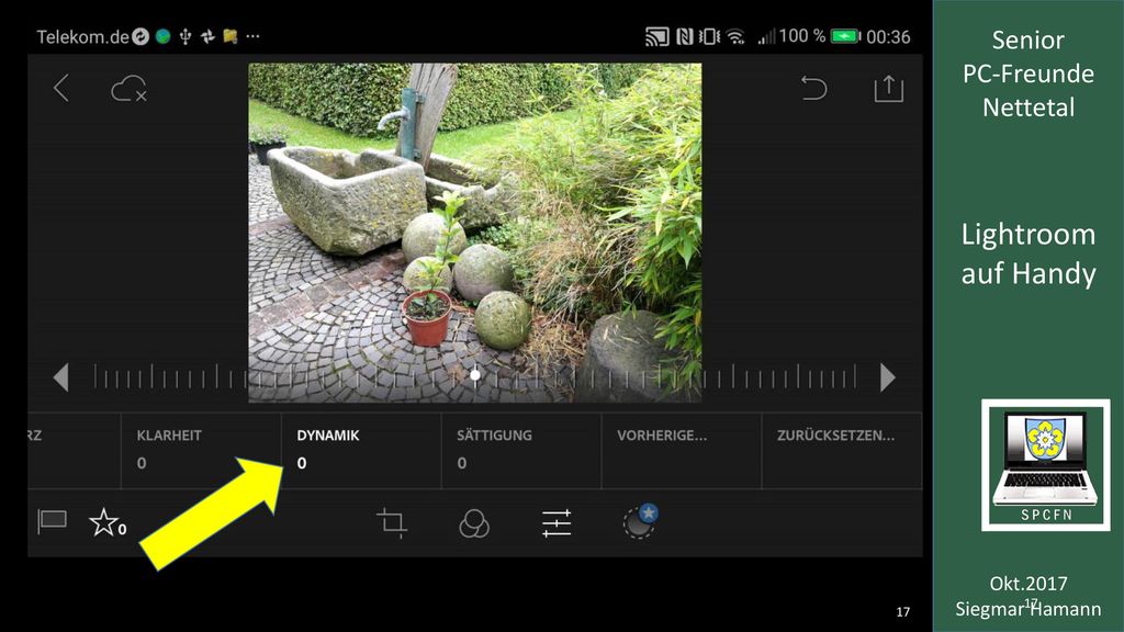 Lightroom auf Handy Senior PC-Freunde Nettetal Okt.2017 Siegmar Hamann