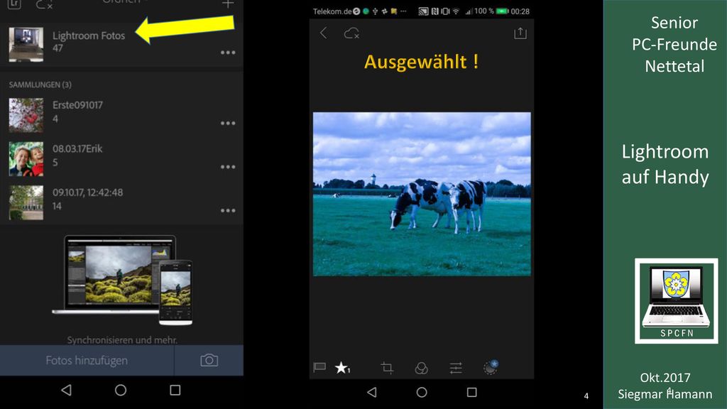Ausgewählt ! Lightroom auf Handy Senior PC-Freunde Nettetal Okt.2017