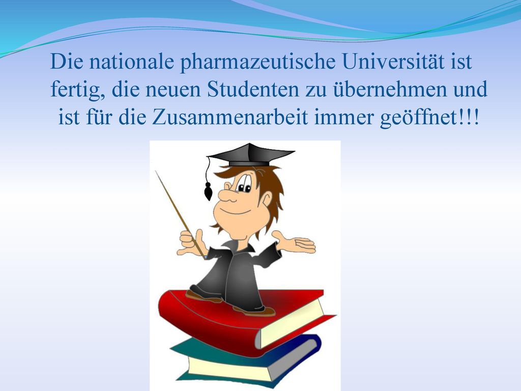 Die nationale pharmazeutische Universität ist fertig, die neuen Studenten zu übernehmen und ist für die Zusammenarbeit immer geöffnet!!!