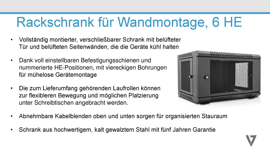 Rackschrank für Wandmontage, 6 HE