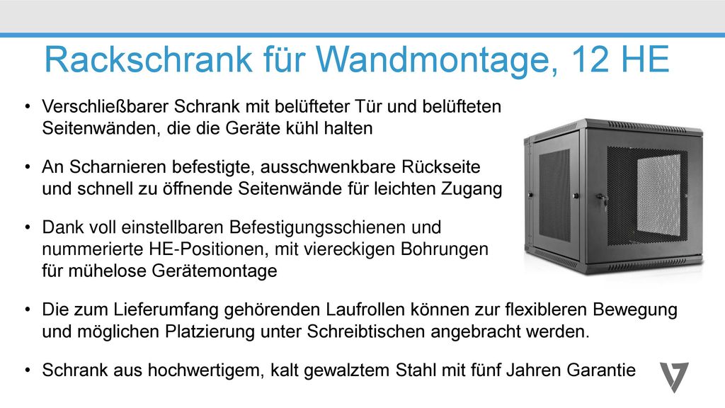 Rackschrank für Wandmontage, 12 HE