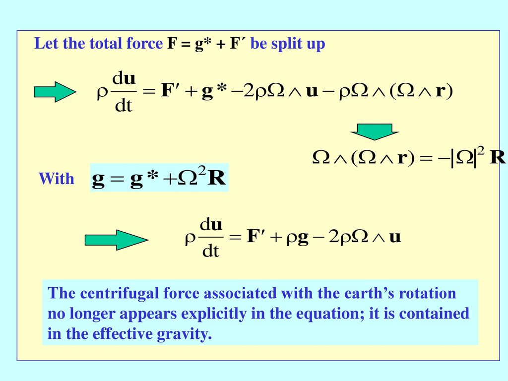 Let the total force F = g* + F´ be split up