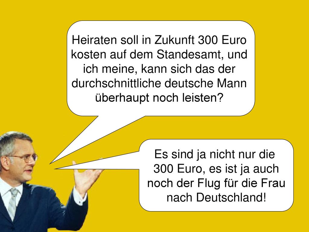 Heiraten soll in Zukunft 300 Euro kosten auf dem Standesamt, und