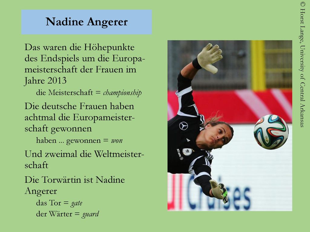 Nadine Angerer Das waren die Höhepunkte des Endspiels um die Europa- meisterschaft der Frauen im Jahre