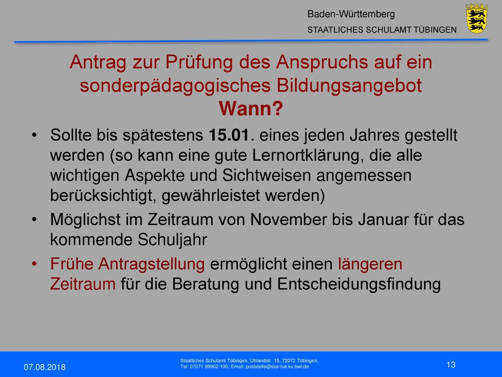 Antrag zur Prüfung des Anspruchs auf ein sonderpädagogisches Bildungsangebot Wann