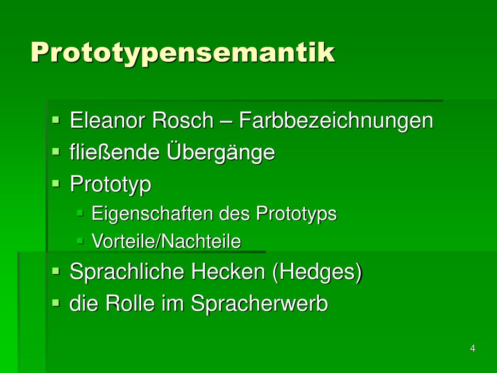 Prototypensemantik Eleanor Rosch – Farbbezeichnungen