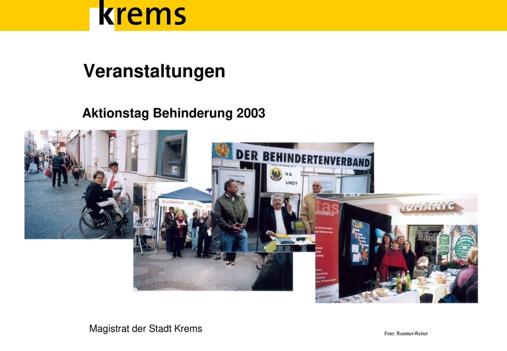 Veranstaltungen Aktionstag Behinderung 2003 Magistrat der Stadt Krems