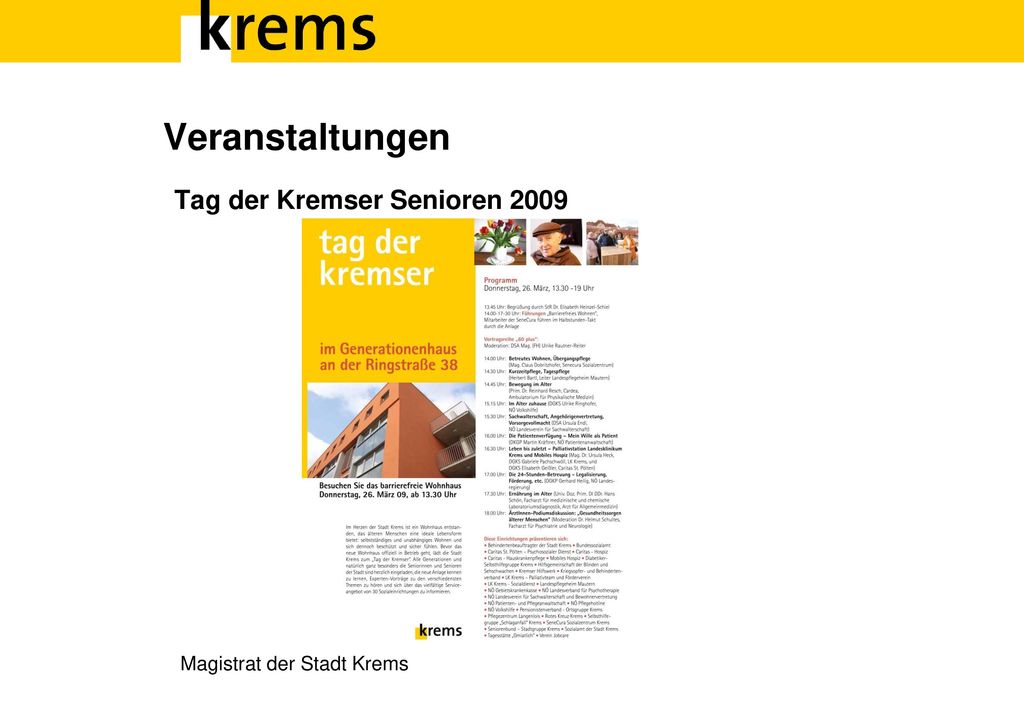 Veranstaltungen Tag der Kremser Senioren 2009