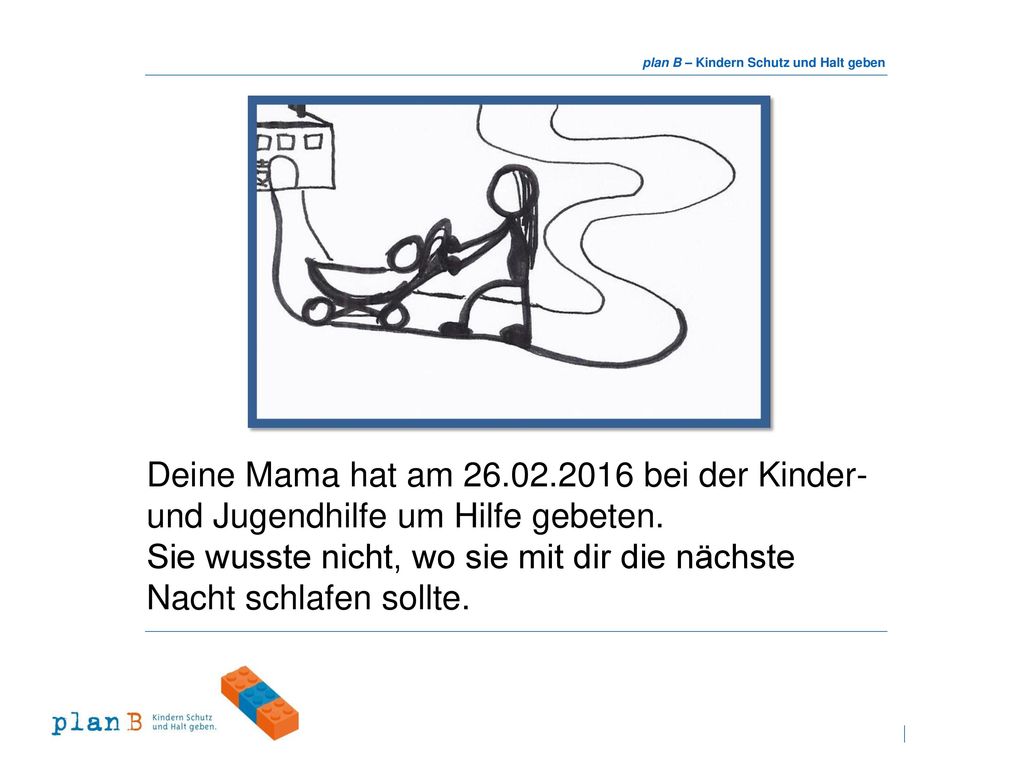 Deine Mama hat am bei der Kinder- und Jugendhilfe um Hilfe gebeten.