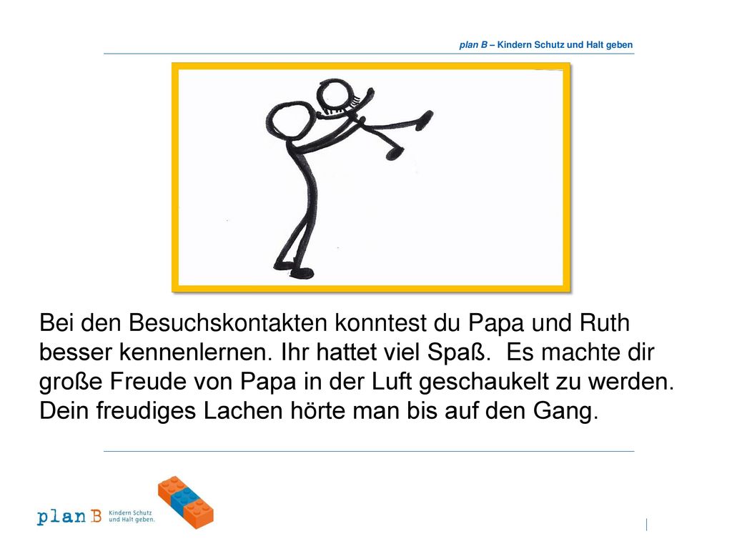 Bei den Besuchskontakten konntest du Papa und Ruth besser kennenlernen