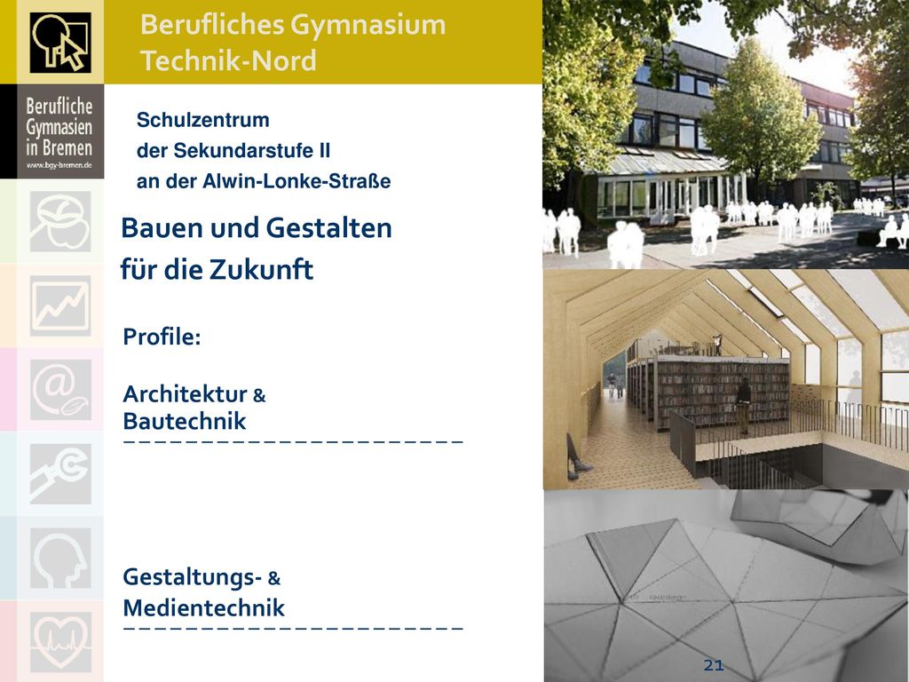 Bauen und Gestalten für die Zukunft Profile: Architektur & Bautechnik