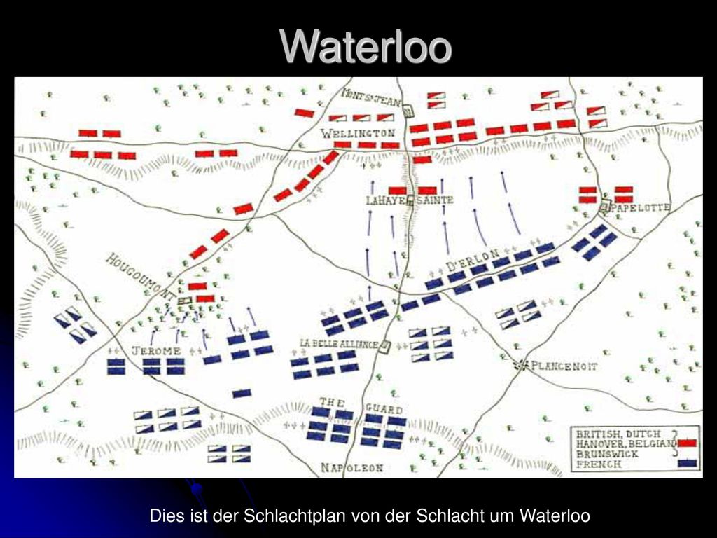 Waterloo Dies ist der Schlachtplan von der Schlacht um Waterloo