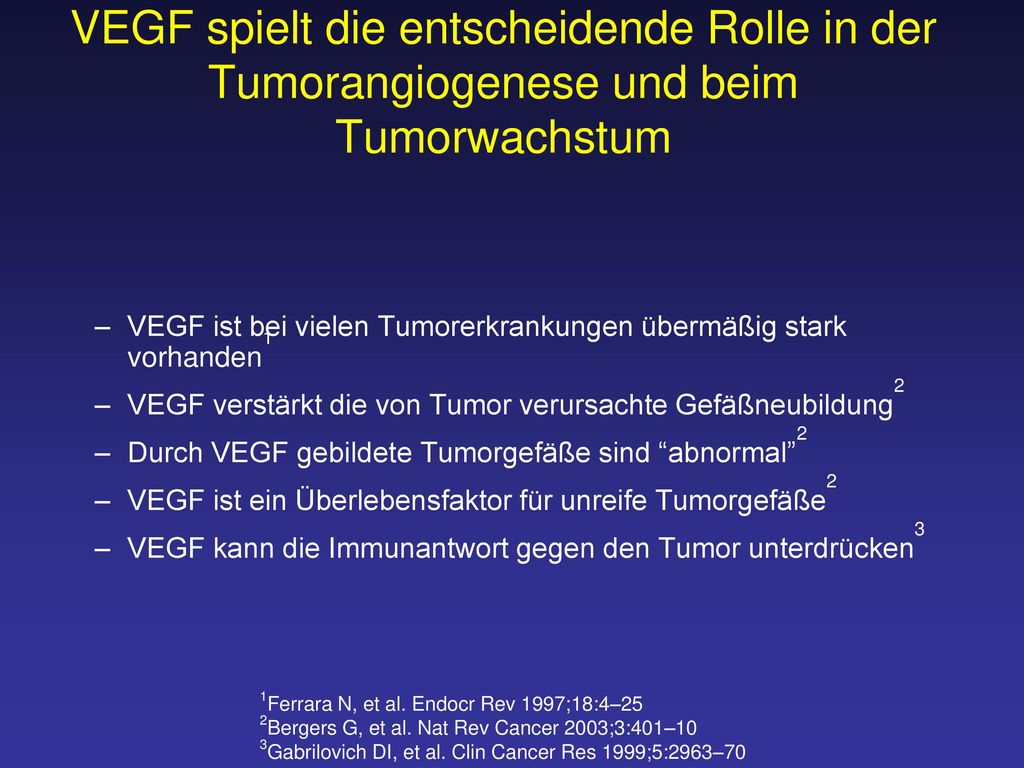 VEGF spielt die entscheidende Rolle in der Tumorangiogenese und beim Tumorwachstum
