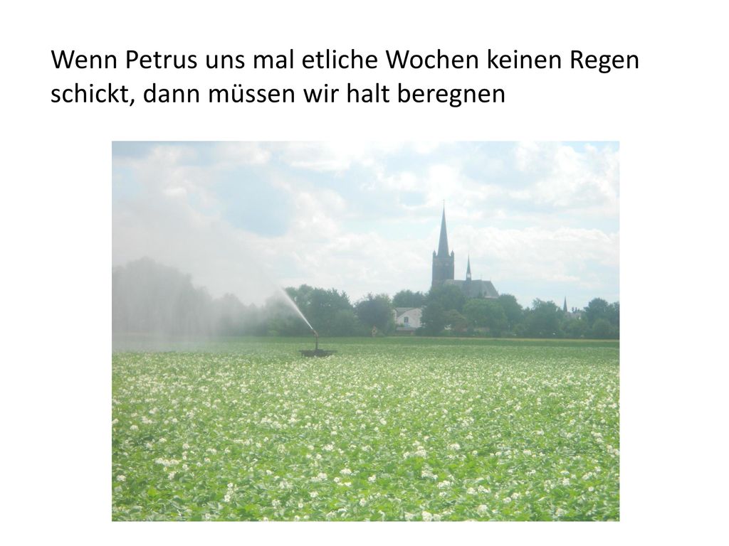 Wenn Petrus uns mal etliche Wochen keinen Regen schickt, dann müssen wir halt beregnen