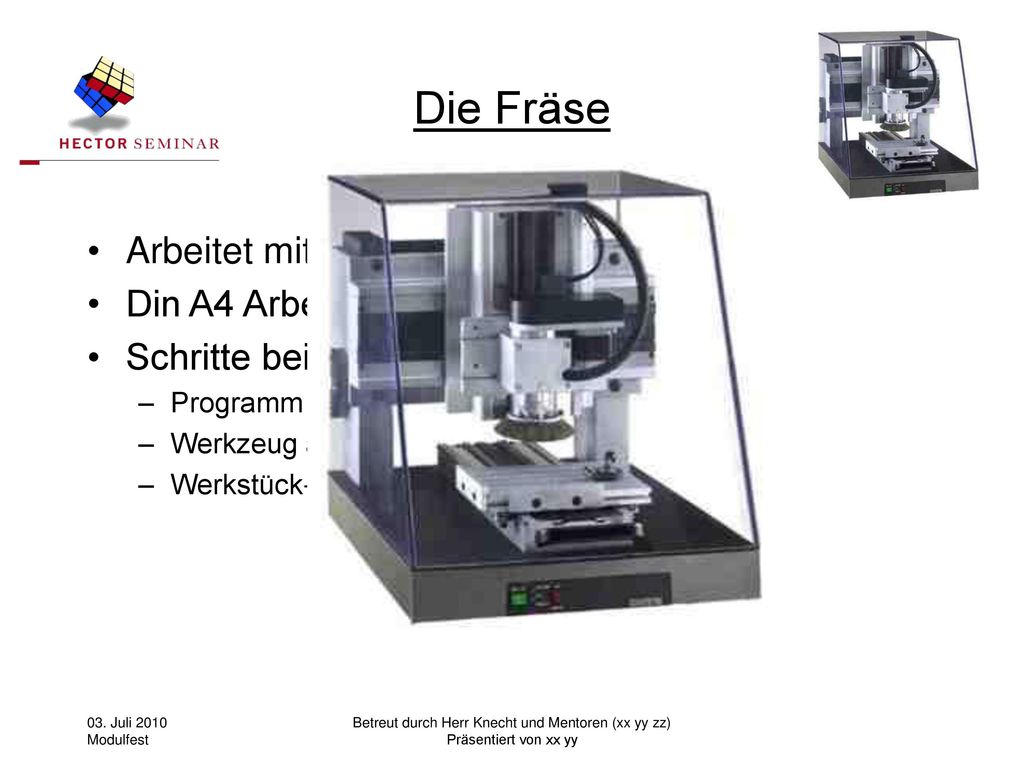 Betreut durch Herr Knecht und Mentoren (xx yy zz)
