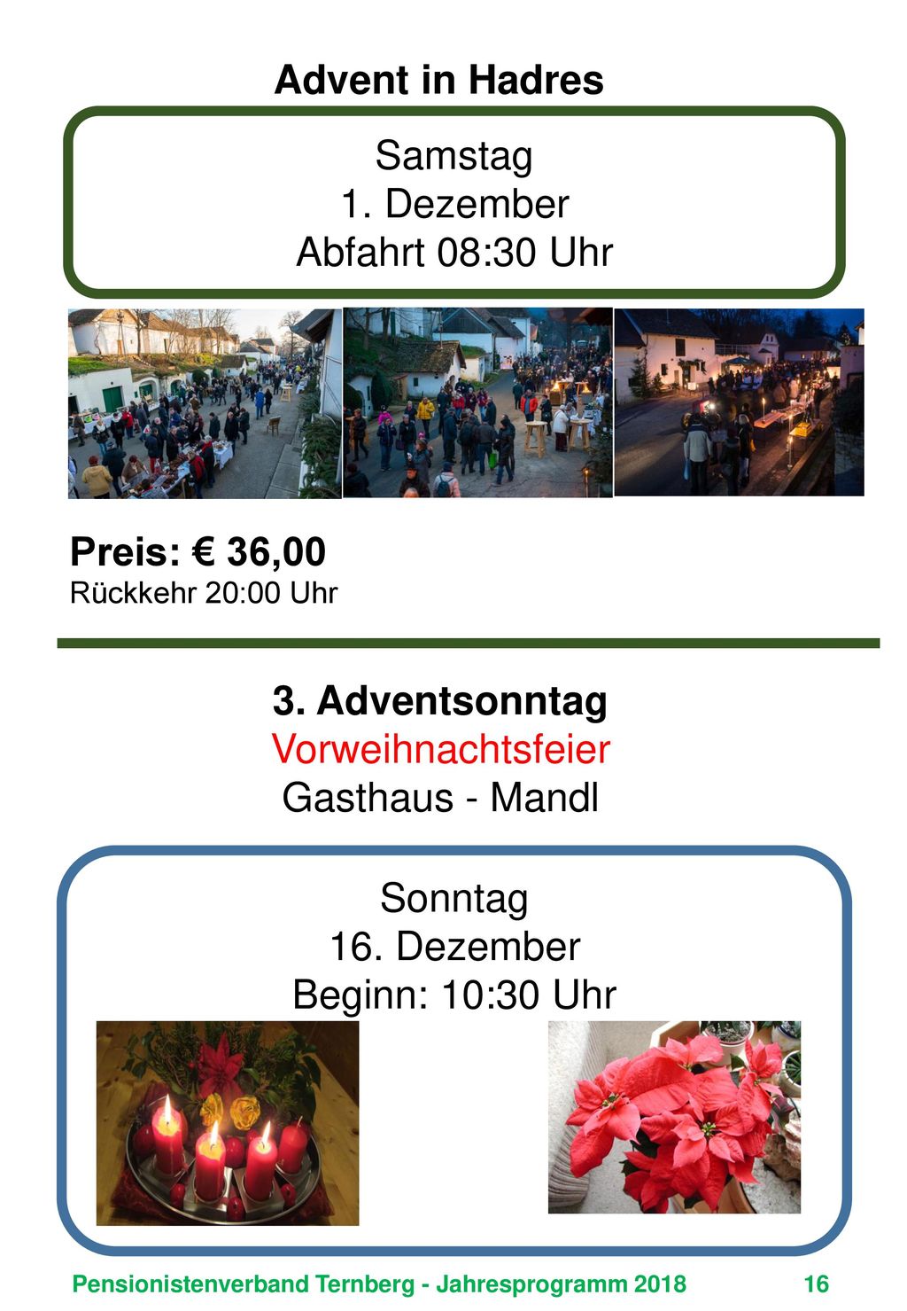 Advent in Hadres 3. Adventsonntag