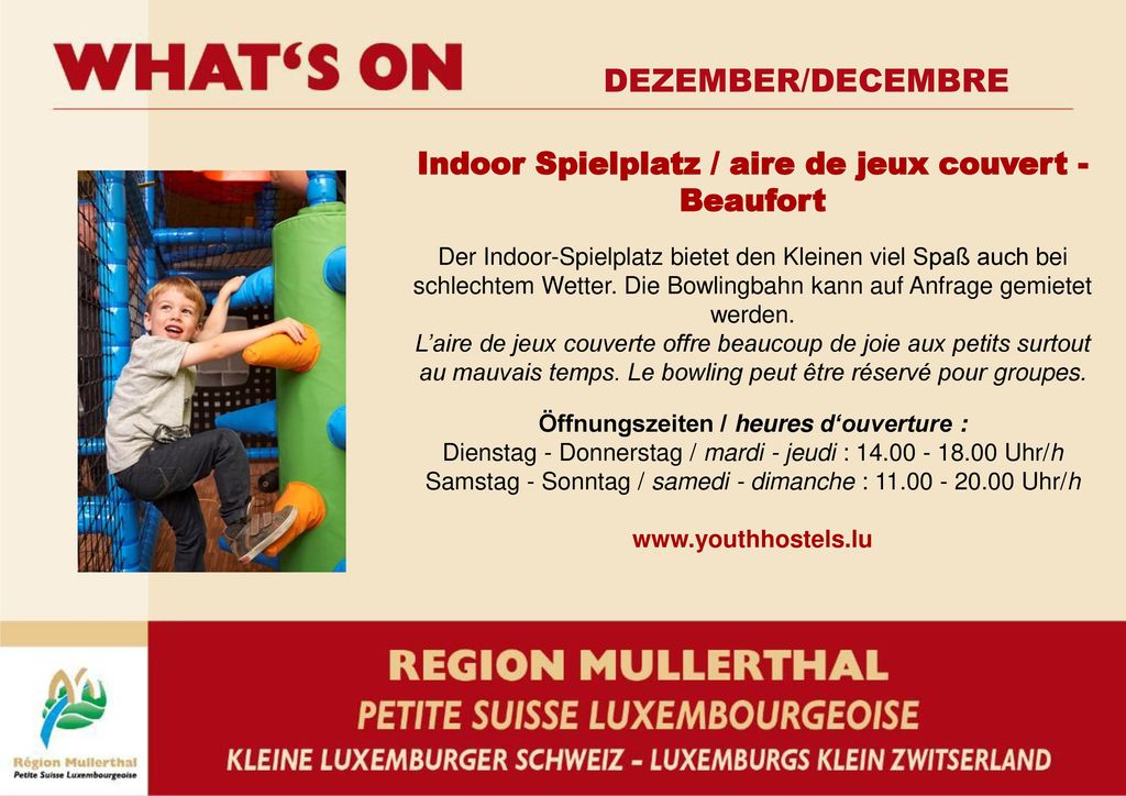 DEZEMBER/DECEMBRE Indoor Spielplatz / aire de jeux couvert - Beaufort