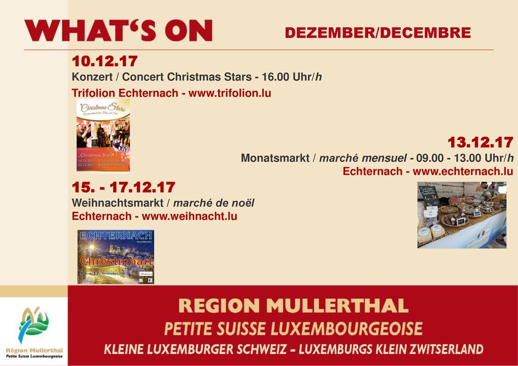 DEZEMBER/DECEMBRE Konzert / Concert Christmas Stars Uhr/h. Trifolion Echternach -