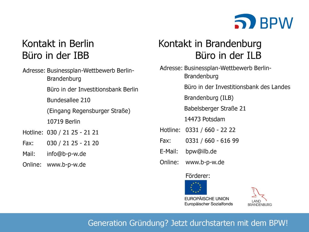 Businessplan Wettbewerb Berlin Brandenburg Bpw 2018 Ppt