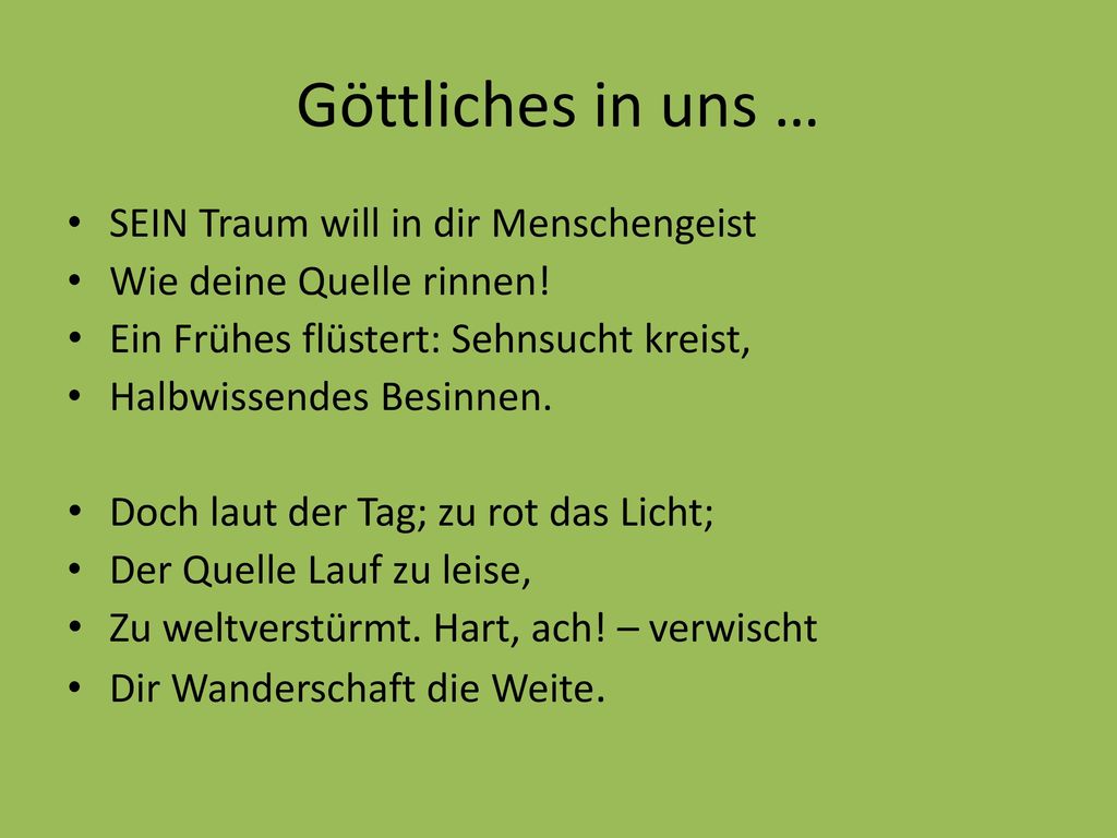 Göttliches in uns … SEIN Traum will in dir Menschengeist