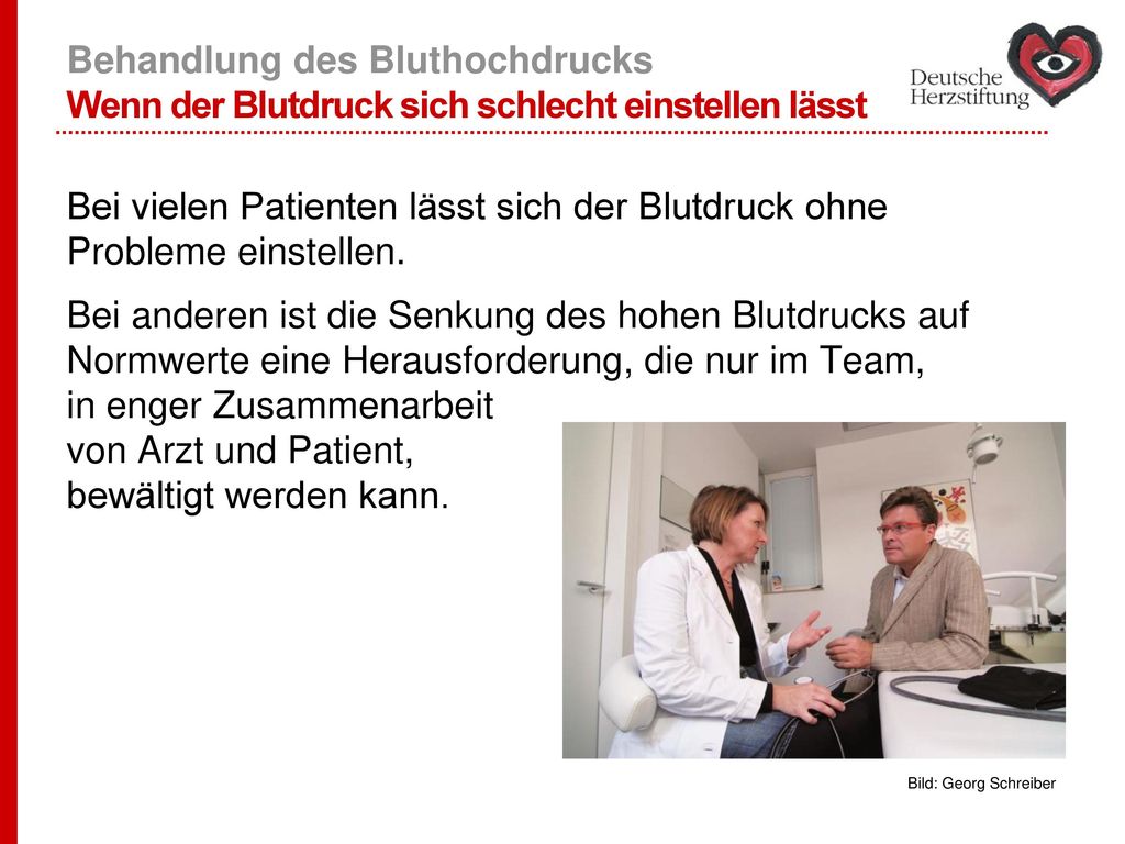 Behandlung des Bluthochdrucks Wenn der Blutdruck sich schlecht einstellen lässt