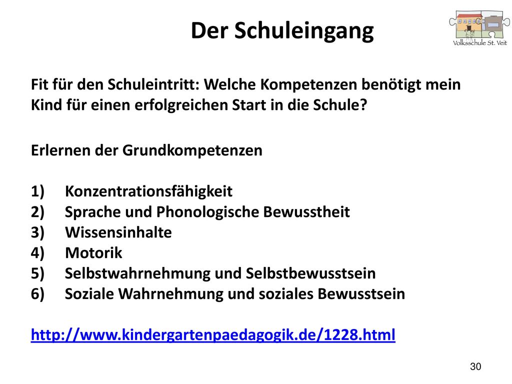 Der Schuleingang Fit für den Schuleintritt: Welche Kompetenzen benötigt mein Kind für einen erfolgreichen Start in die Schule