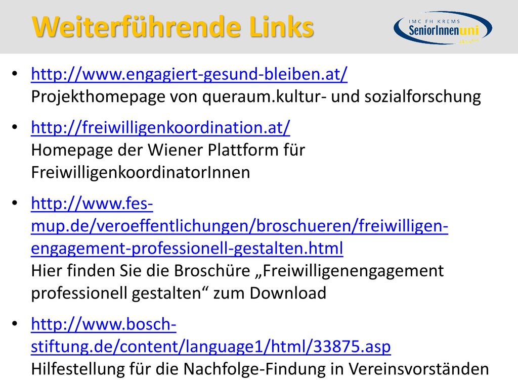 Weiterführende Links   Projekthomepage von queraum.kultur- und sozialforschung.